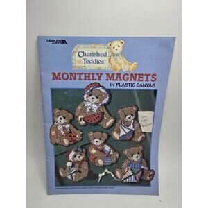 Cherished Teddies MONTHLY MAGNETS Leisure Arts Plastic Canvas Pattern Book